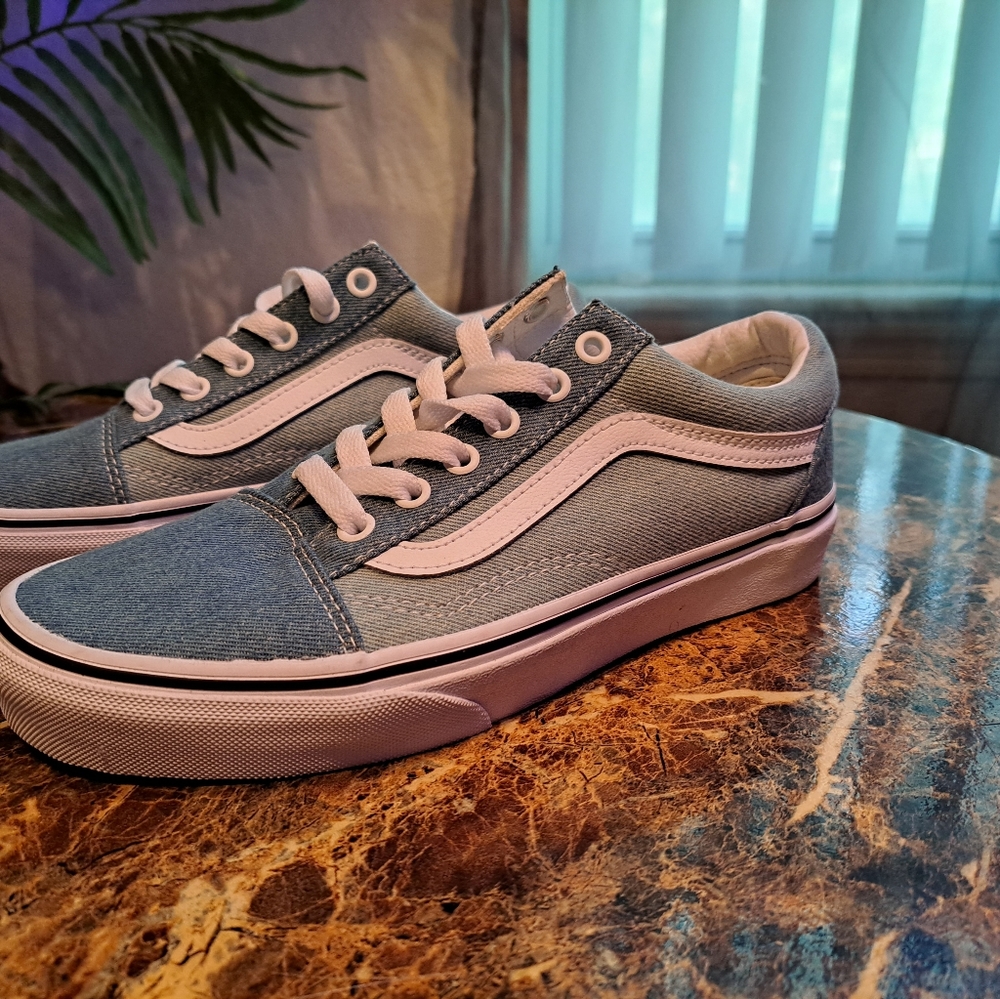 Brand new blue and white vans.